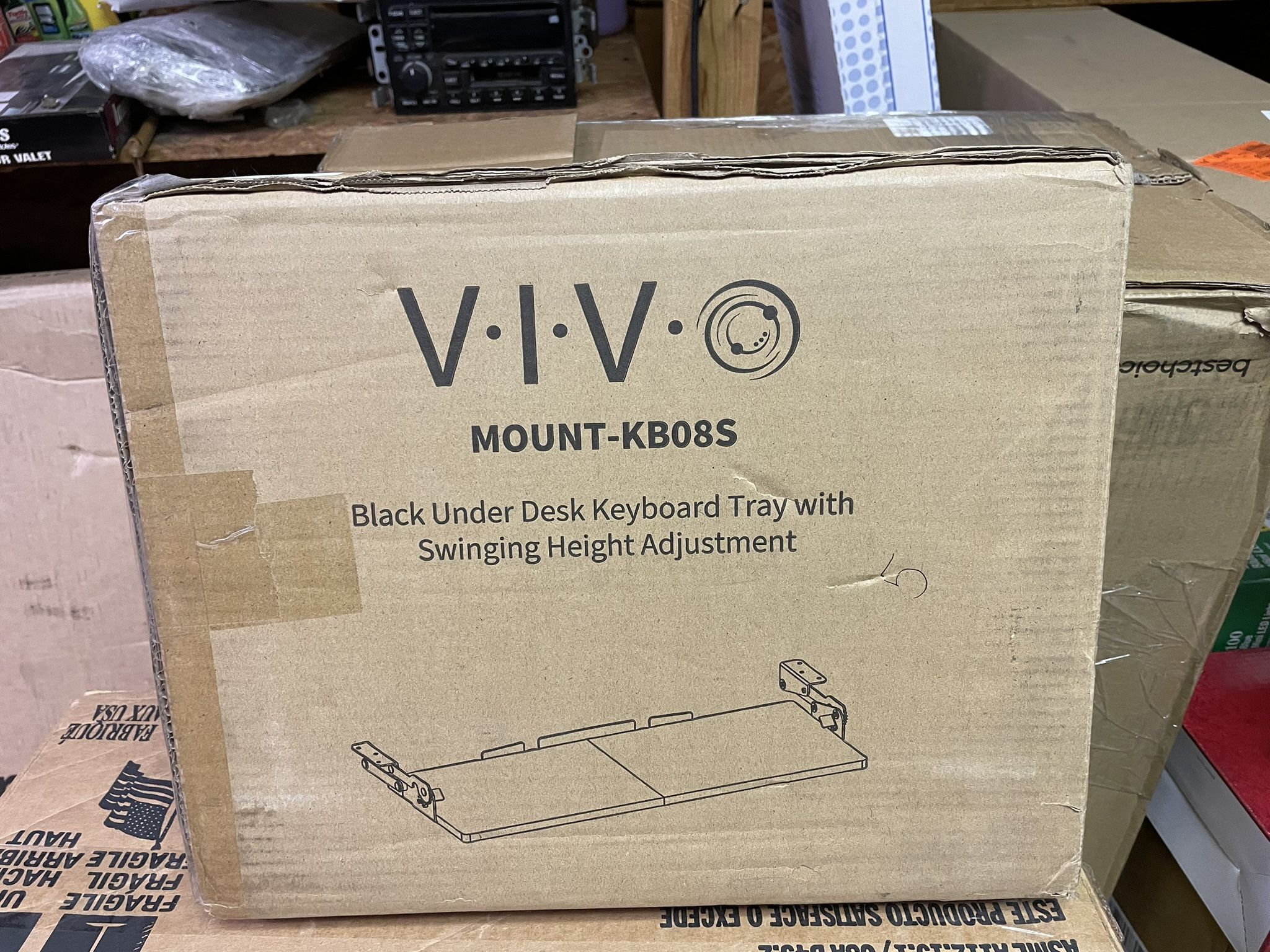 VIVO Under Desk Keyboard Tray With Swinging Height Adjustment