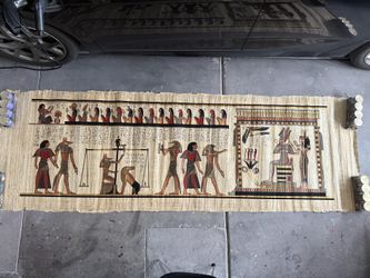 Massive Hand Painted Egyptian Papyrus Art - Almost 10ft Long