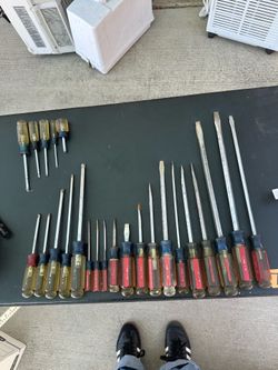 Craftsman Vintage USA Screwdriver Lot 24pc Phillips Slotted Acetate Handle Tools