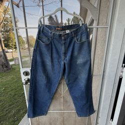 Levi Silver Tab Baggy Blue Jeans Size 36X 30