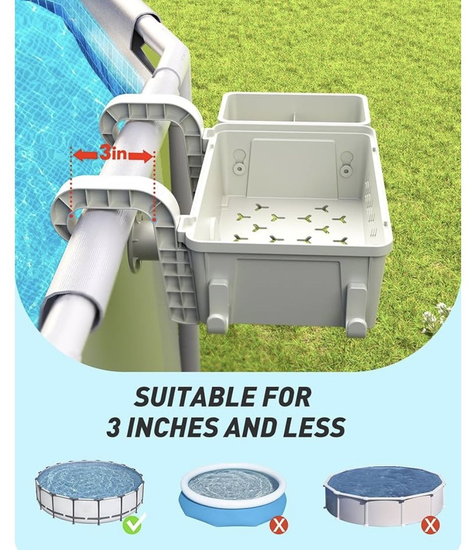 POOLHACKER  2 Set Poolside Storage Basket Cup Holder for Above Ground Pool