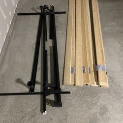King Bed Frame and Wood Support Slats