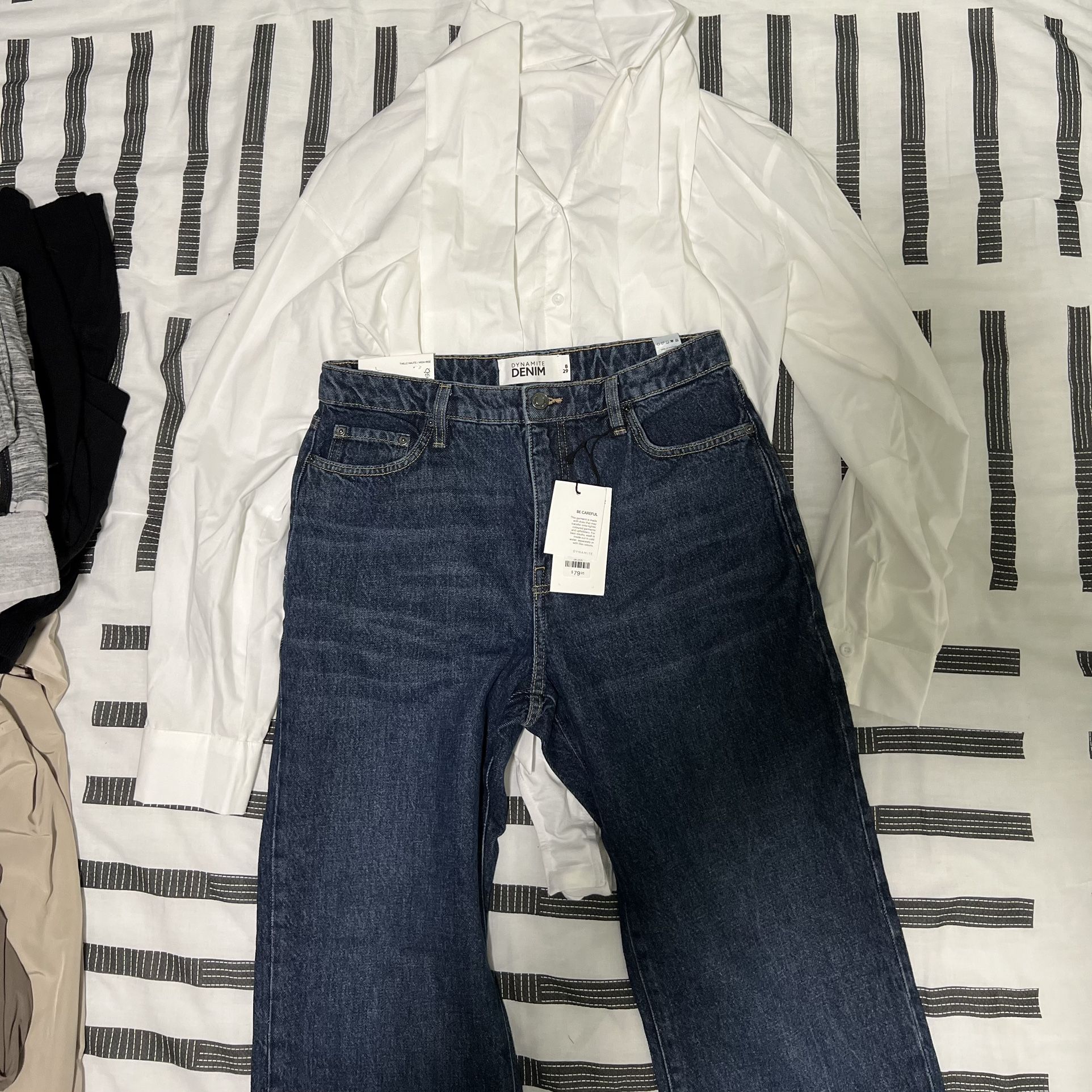 Dynamite Denim And Cider Satin Blouse New