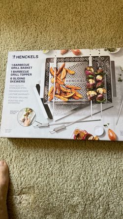 BBQ Grill Basket with Skewers