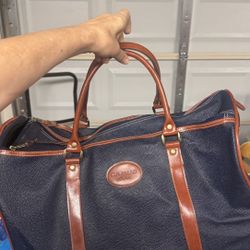 Camus Cognac Duffel Bag Navy Brown Travel Gym Weekend Bag