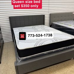 Complete bed set headboard frame quality super comfortable mattress set everything in picture for only we do same day delivery 🚚