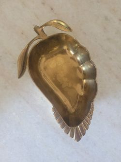 Brass pear trinket jewelry dish
