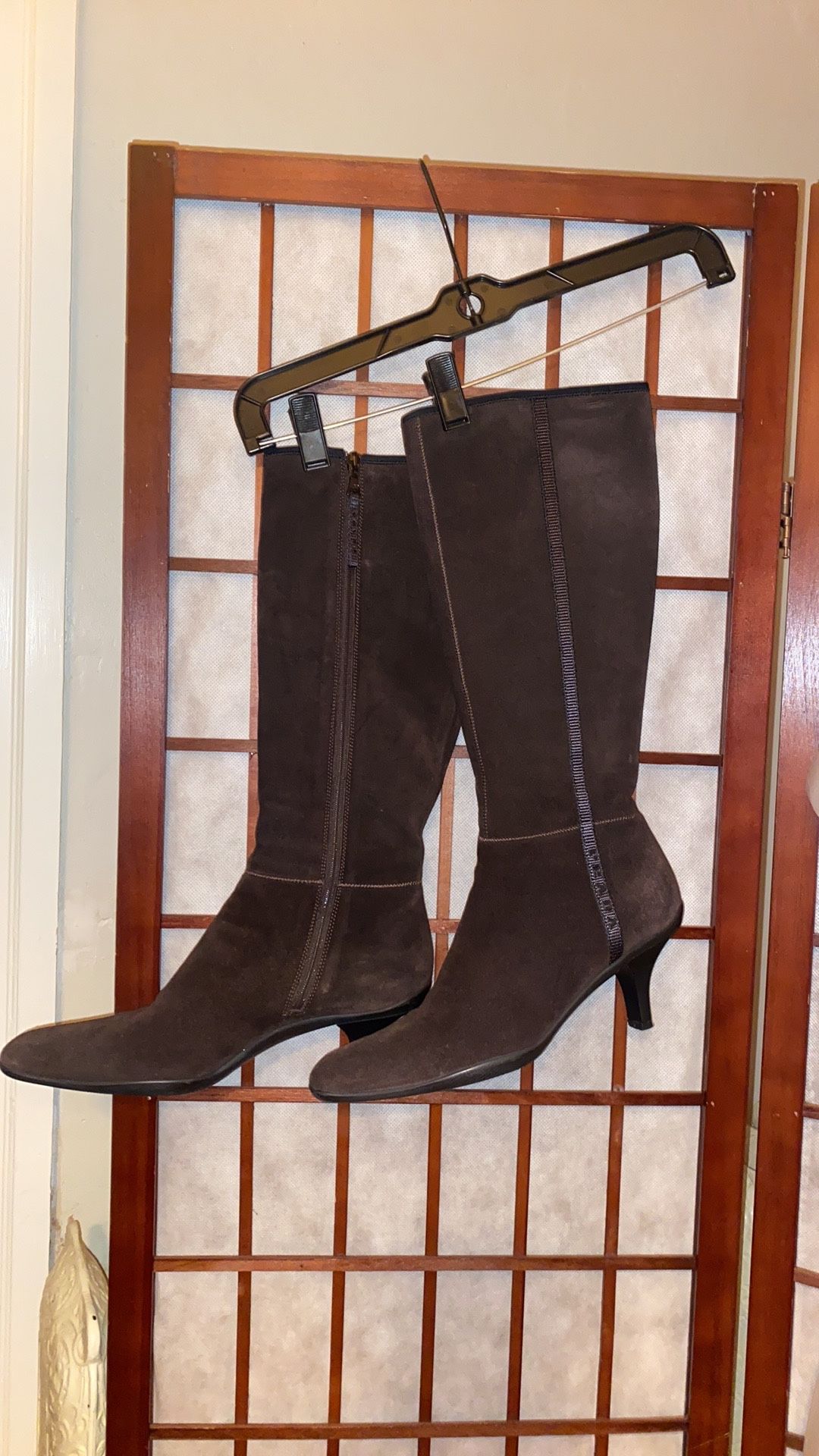 Prada Brown Leather Suede  Knee High Boots