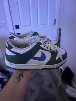 Nike Dunk Low Green and White Sneakers