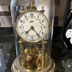 Vintage Schatz 400 Day Glass Domed Brass Clock