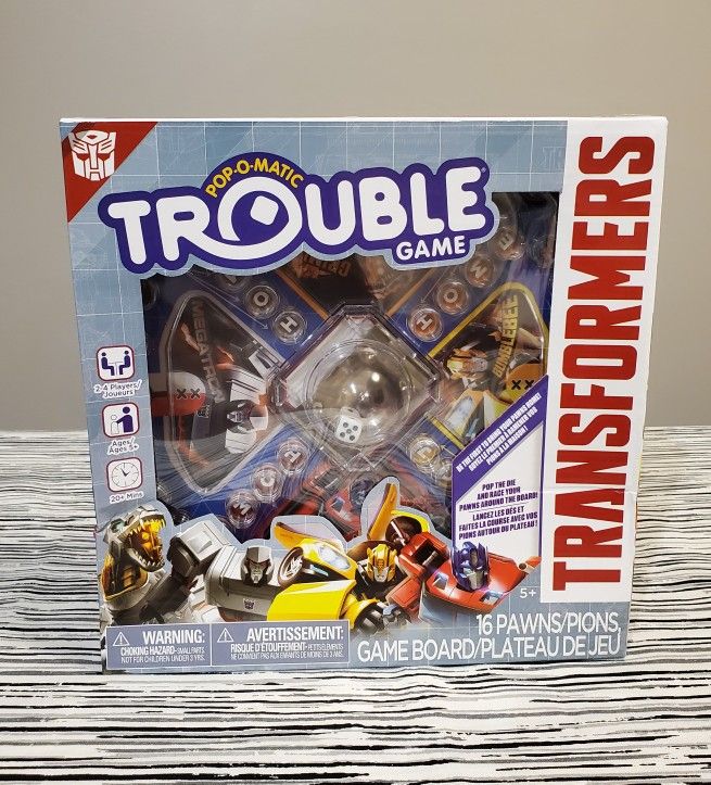 Transformers Trouble Board Game Pop O Matic