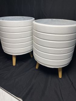Modern Cylinders Pots With Wood Legs ($45 each )