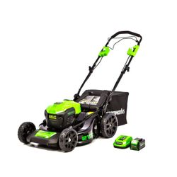 Greenworks 40V Brushless Self-Propelled Lawn Mower, 21-Inch Electric Lawn Mower, 5.0Ah Battery and Charger 