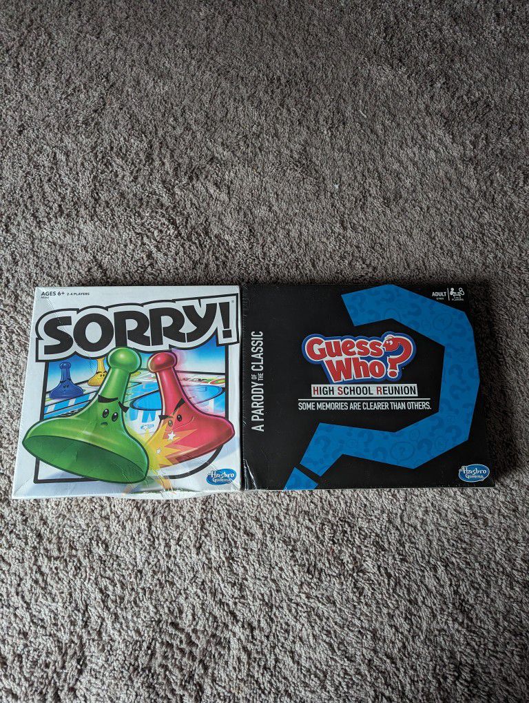 Board Games: Guess Who & Sorry