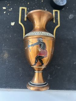 Green Bronze Vase From Parthenon Greece 1957