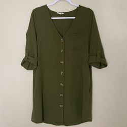 Entro Olive Green Tunic Dress