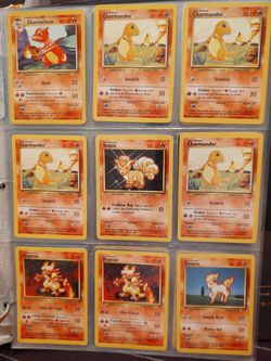 Pokemon cards (9) fire type and one rare