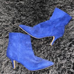 Blue Heeled Short Boots
