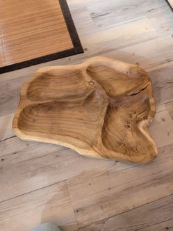 Live Edge Carved Wood Serving Tray