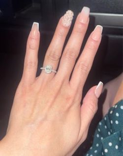 Diamond Engagement Ring Silver Band