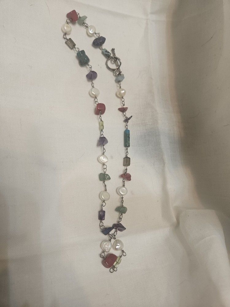 Silpada Retired Multi Gem Station Necklace.