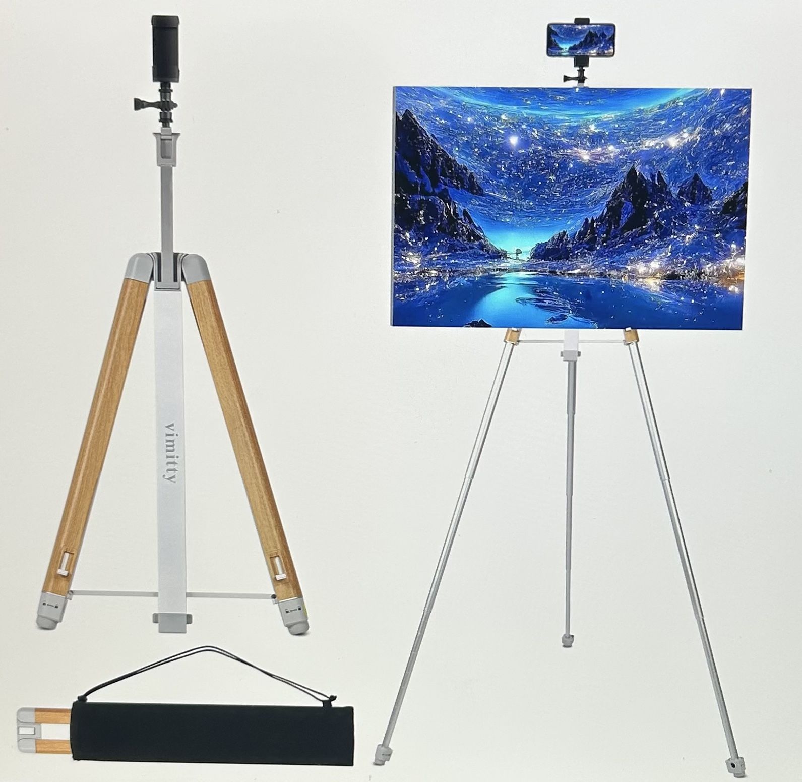 Portable Adjustable Height Easel Stand With Bag