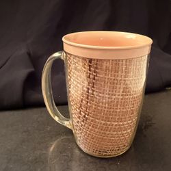 Vintage Rattan Raffia Wicked Plastic Mug 