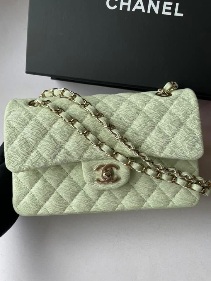 AUTHENTIC CHANEL GREEN SMALL FLAP BAG