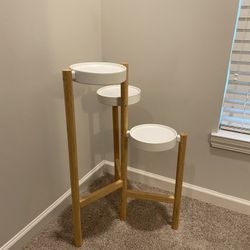 IKEA Plant stand, Bamboo/white