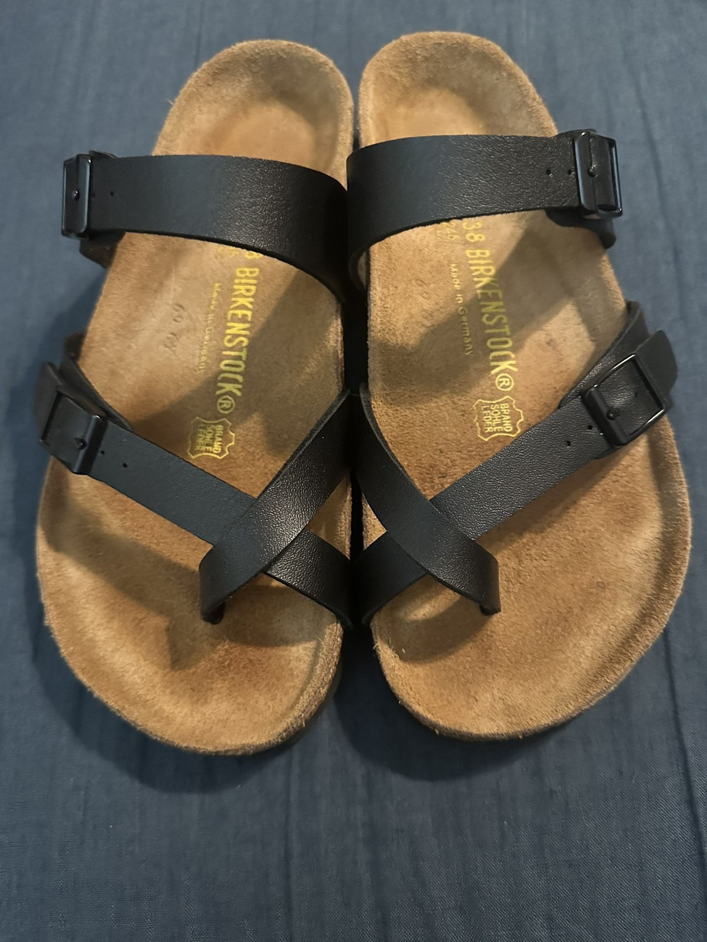 Birkenstock Black Mayari-Birko Flor-Black – Women: 7-7.5 (EU38) - Regular width