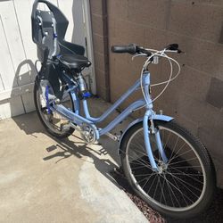 Schwinn River walk 26 Inch with rear mounted child bike seat