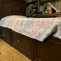 Bed with dresser drawers under Single Bed frame 