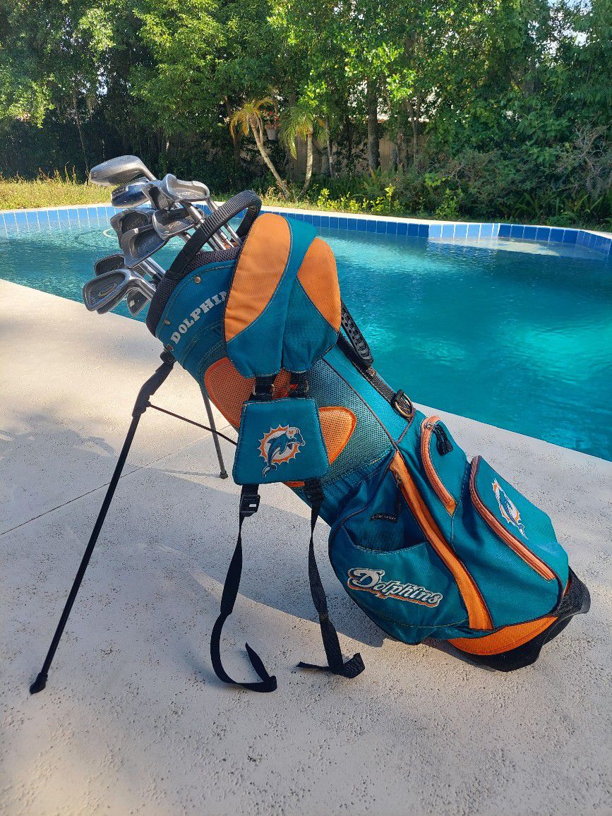 Golf Club Bag Golf Club Set Miami Dolphins Standing Gold Club Bag w Strap
