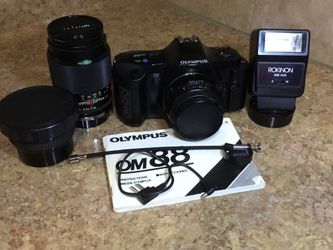 Collectible Camera Bundle....Olympus OM88 SLR 35mm Film Camera *Mint Condition*