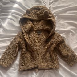 Eddie Bauer Teddy Bear Zip Up, Size 12M