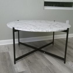 Large Round  Faux Marble Coffee Table 