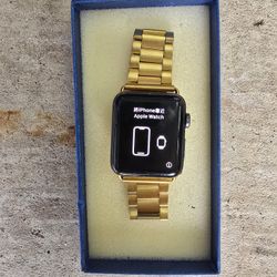 Apple Watch w/ Gold Metal Band + Charger