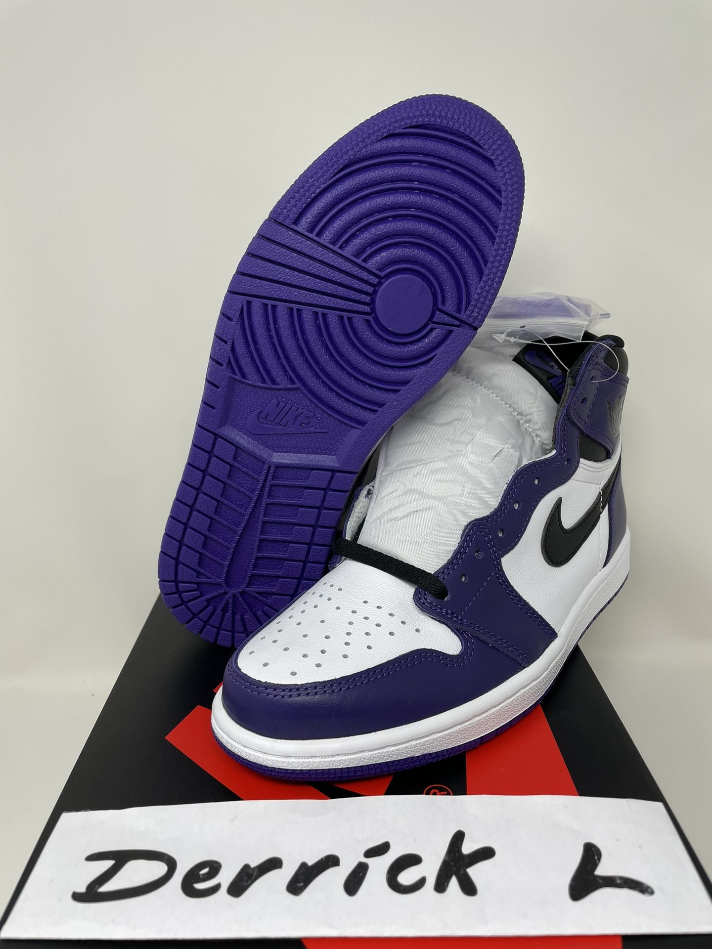 Jordan 1 High Retro Court Purple 2.0 Size 8 9 10 And 7y