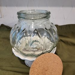 Pumpkin Shaped Glass Storage Container 