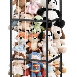 Stuffed Animal Storage Plushies Storage, Toy Storage Organizer Giant Stuffed Animal Zoo Holder, Sturdy Metal Toy Shelf Teddy Bear Storage Bedroom Orga