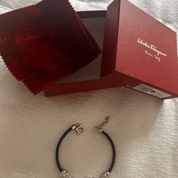 Ferragamo Leather Metal Bracelet