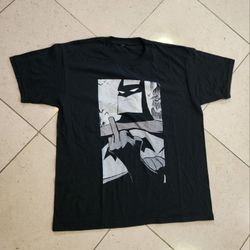DC Batman Animated Finger Flip B&W Adult Mens T-Shirt Size Large