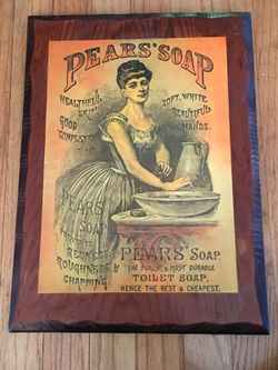 Wooden Pears soap sign