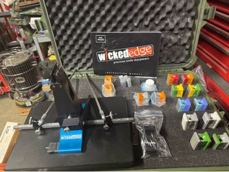 Wicked edge knife sharpening tool.