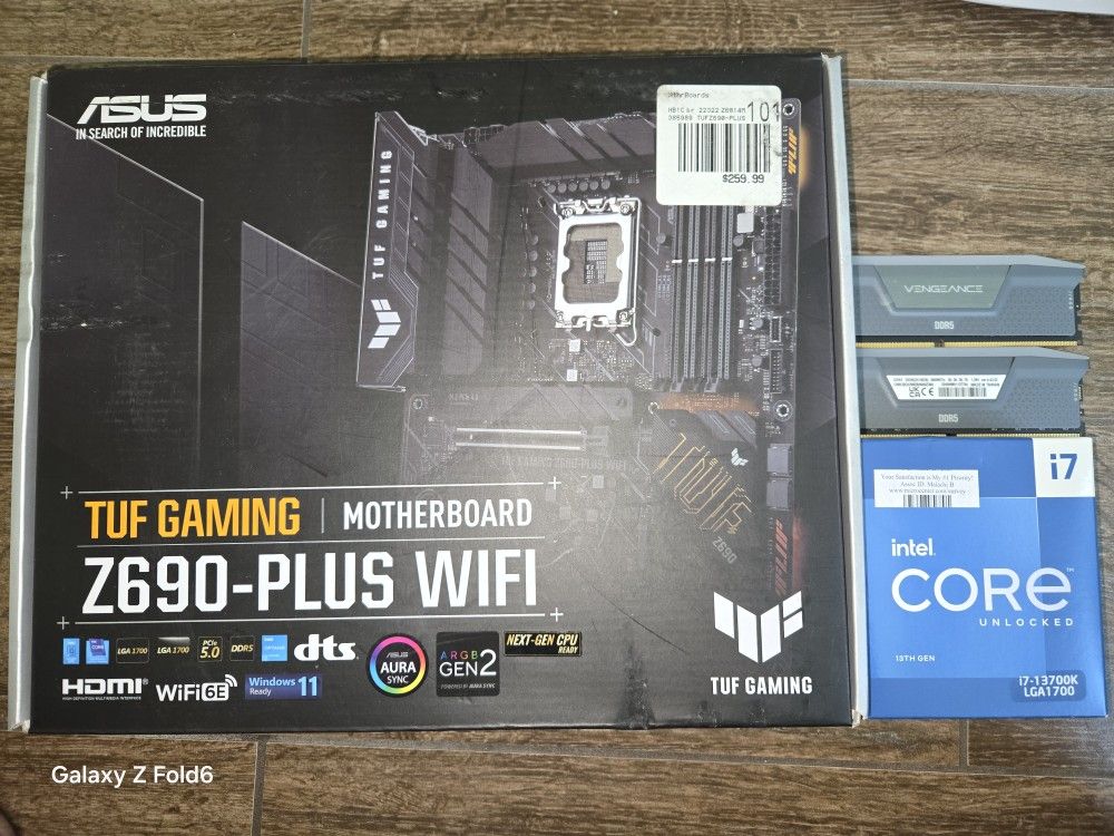 Z690 Asus TUF GAMING motherboard + I7 13700k + 2 X 16gb DDR5 RAM