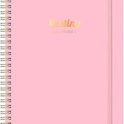 Meeting Notebook for Work Organization - 150+ Meeting Notes Notebook for Work, Work Notebooks for Women/Men, Meeting Planner (7”x10”)