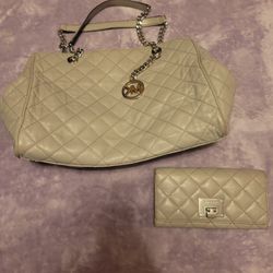 Grey Mk Purse And Wallet 