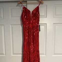 NWT Red Sequins Mermaid Dress