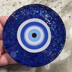Handmade evil eye coasters