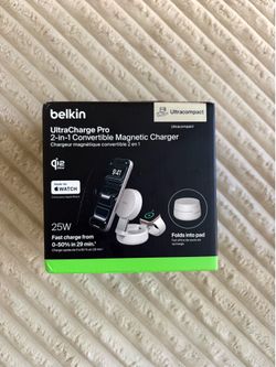 Belkin UltraCharge Pro Qi2 25-watt 2-in-1 charging station 25 W Open Box